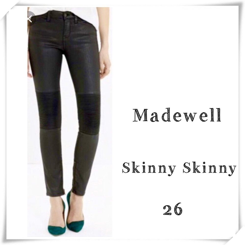 Madewell Moto Skinny Skinny Jeans In Black Size 26 Style BO141